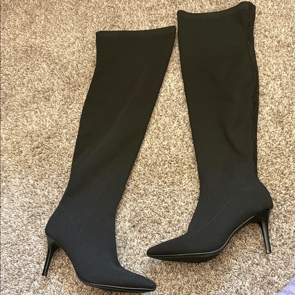 Elegant Black Over Knee Thigh High Women's Boots
